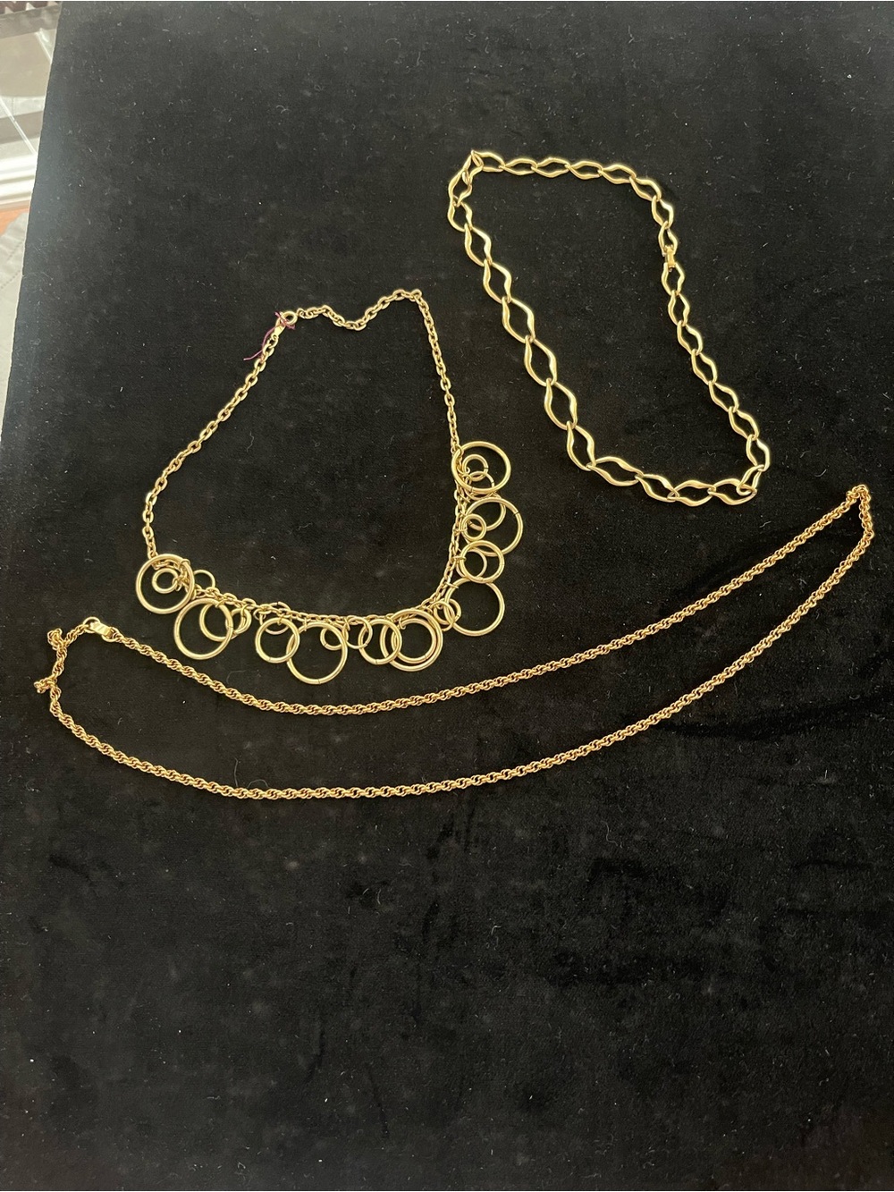 Gold-Tone Women's Multi-Chain Necklace Set - Elegant Layered Look